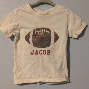 Kids Cream Football Graphic T-Shirt